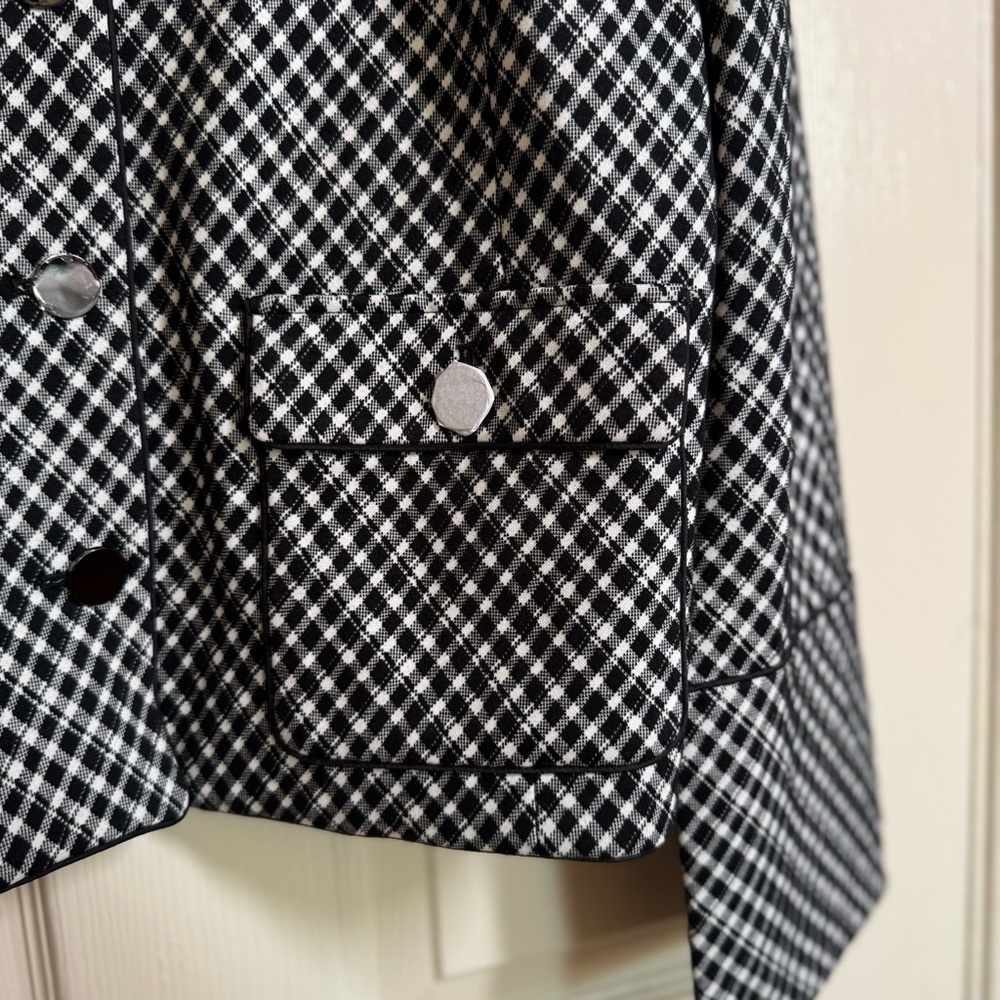 Spanx Ponte Lady Jacket in Jacquard Classic Black Plaid Size XL - Picture 8 of 12
